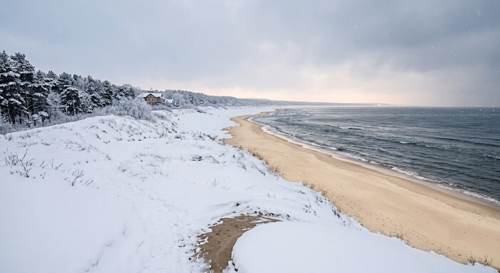 Žiema Palangoje – terapinė tyla ir jūros grožis Žieminė Palanga – apsnigtos kopos ir šaltoji Baltijos jūra